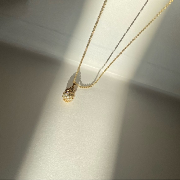 Swarovski gold tone crystal ball necklace - Picture 10 of 11